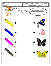 okul öncesi renk kavramı renkleri eşleştir çalışma sayfaları